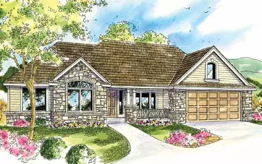 Traditional house plans 17-814 - front exterior, 2,828 sq ft, 3 bed, 3 bath house plans | Monster House Plans