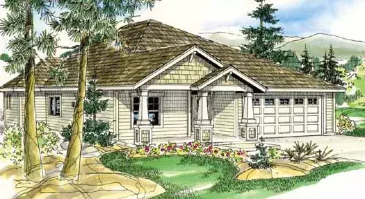 Craftsman house plans 17-815 - front exterior, 1,719 sq ft, 3 bed, 2 bath house plans | Monster House Plans