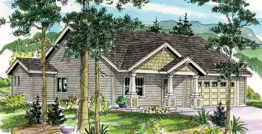 Craftsman house plans 17-816 - front exterior, 1,523 sq ft, 3 bed, 2 bath house plans | Monster House Plans