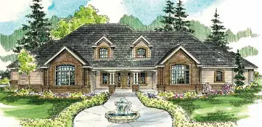 Traditional house plans 17-817 - front exterior, 6,168 sq ft, 3 bed, 3 bath house plans | Monster House Plans