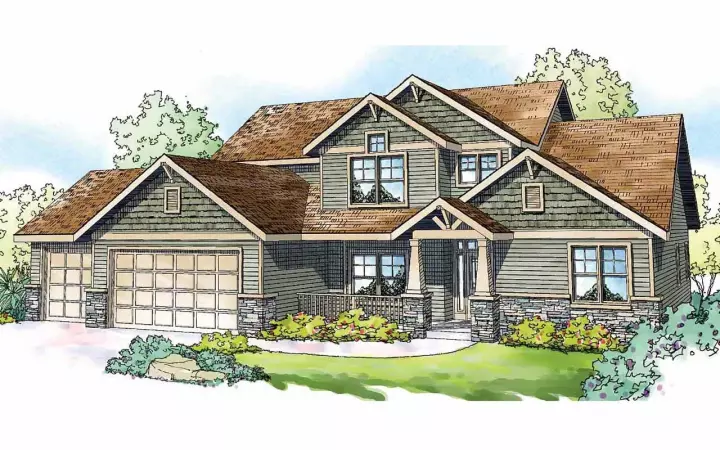 Craftsman house plans 17-823 - front exterior, 2,963 sq ft, 4 bed, 3 bath house plans | Monster House Plans