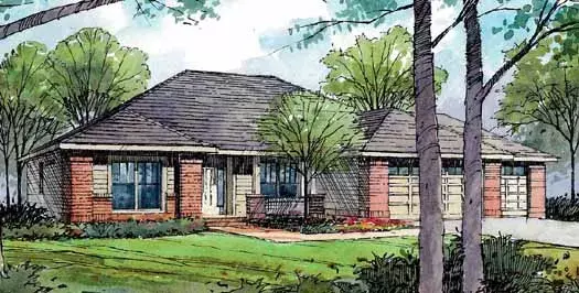 Traditional house plans 17-827 - front exterior, 2,316 sq ft, 3 bed, 2 bath house plans | Monster House Plans