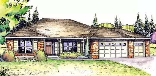 Traditional house plans 17-828 - front exterior, 2,318 sq ft, 3 bed, 2 bath house plans | Monster House Plans