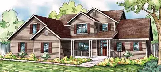 Traditional house plans 17-833 - front exterior, 2,433 sq ft, 4 bed, 2 bath house plans | Monster House Plans