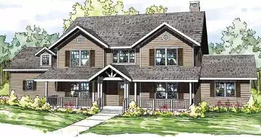 Country house plans 17-834 - front exterior, 3,588 sq ft, 4 bed, 4 bath house plans | Monster House Plans