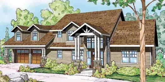 Country house plans 17-835 - front exterior, 2,444 sq ft, 3 bed, 2 bath house plans | Monster House Plans