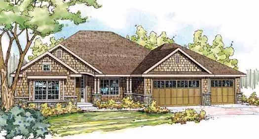 Traditional house plans 17-841 - front exterior, 2,437 sq ft, 3 bed, 2 bath house plans | Monster House Plans