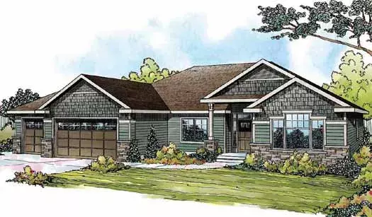 Craftsman house plans 17-843 - front exterior, 2,316 sq ft, 3 bed, 2 bath house plans | Monster House Plans