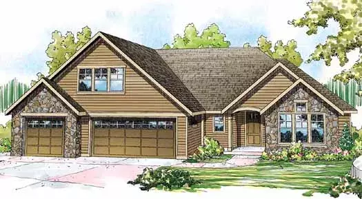 Traditional house plans 17-849 - front exterior, 2,590 sq ft, 3 bed, 3 bath house plans | Monster House Plans