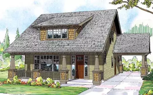 Bungalow house plans 17-851 - front exterior, 2,026 sq ft, 3 bed, 3 bath house plans | Monster House Plans