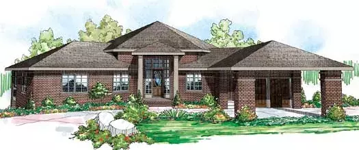 Contemporary house plans 17-853 - front exterior, 3,476 sq ft, 5 bed, 3 bath house plans | Monster House Plans