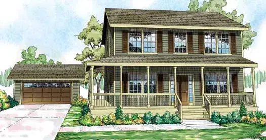 Country house plans 17-857 - front exterior, 1,733 sq ft, 3 bed, 2 bath house plans | Monster House Plans