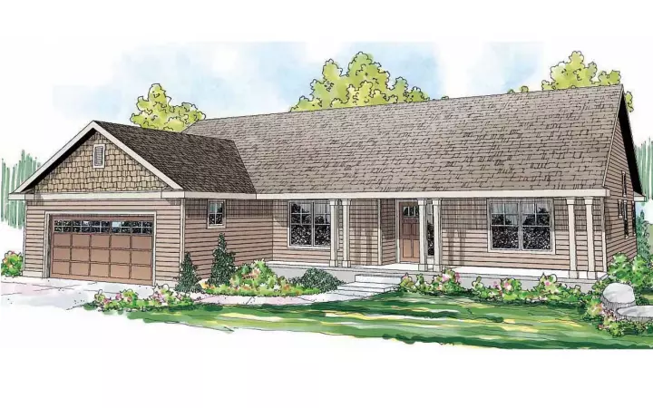 Ranch house plans 17-863 - front exterior, 1,884 sq ft, 2 bed, 0 bath house plans | Monster House Plans