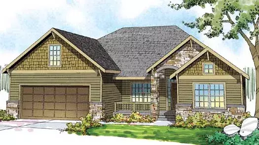 Craftsman house plans 17-868 - front exterior, 2,433 sq ft, 2 bed, 1 bath house plans | Monster House Plans