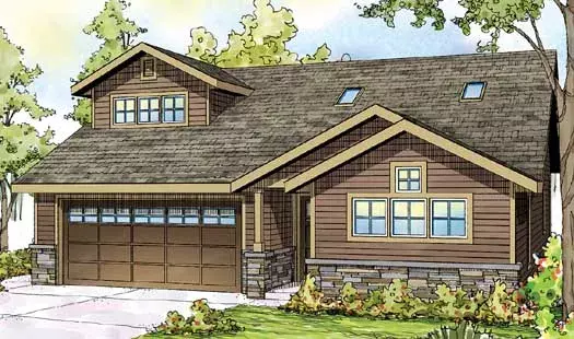 Traditional house plans 17-871 - front exterior, 1,590 sq ft, 2 bed, 1 bath house plans | Monster House Plans
