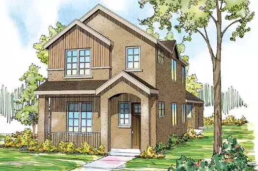 Sunbelt house plans 17-874 - front exterior, 2,062 sq ft, 2 bed, 1 bath house plans | Monster House Plans