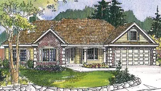 Traditional house plans 17-879 - front exterior, 2,619 sq ft, 3 bed, 2 bath house plans | Monster House Plans