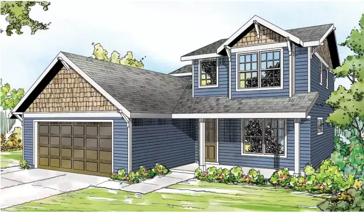 Craftsman house plans 17-882 - front exterior, 1,521 sq ft, 4 bed, 2 bath house plans | Monster House Plans