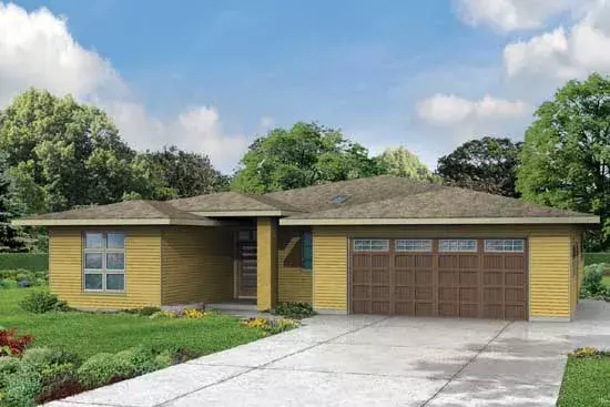 Contemporary house plans 17-914 - front exterior, 2,279 sq ft, 3 bed, 2 bath house plans | Monster House Plans