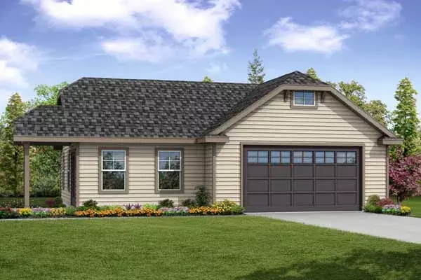 Traditional house plans 17-924 - front exterior, 462 sq ft, 0 bed, 0 bath house plans | Monster House Plans