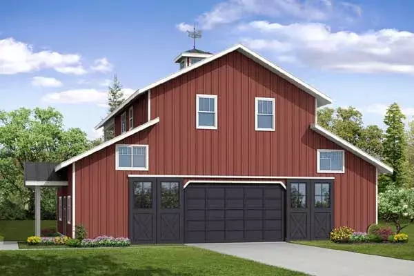Farmhouse house plans 17-927 - front exterior, 2,666 sq ft, 3 bed, 3 bath house plans | Monster House Plans