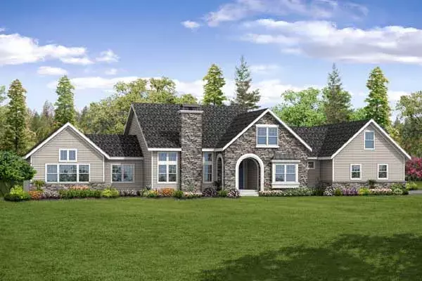 Traditional house plans 17-936 - front exterior, 3,439 sq ft, 4 bed, 3 bath house plans | Monster House Plans