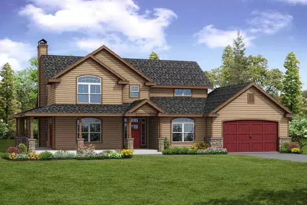 Country house plans 17-938 - front exterior, 3,144 sq ft, 4 bed, 3 bath house plans | Monster House Plans