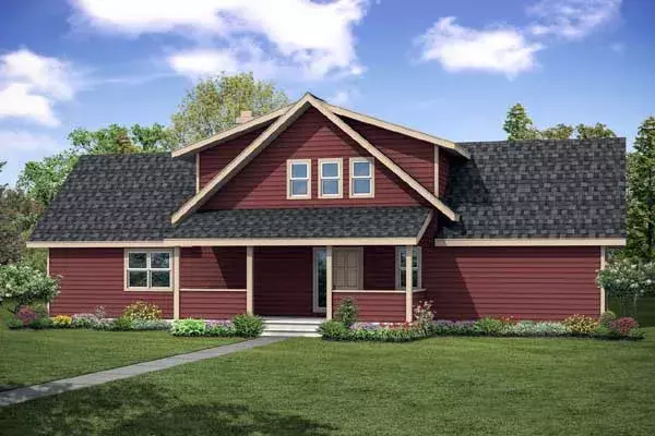 Country house plans 17-940 - front exterior, 2,063 sq ft, 3 bed, 2 bath house plans | Monster House Plans