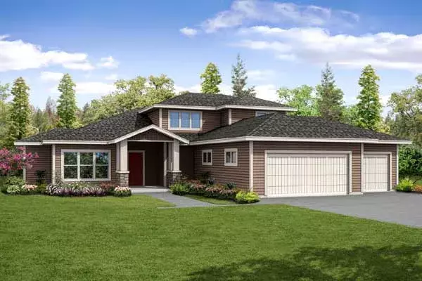 Craftsman house plans 17-948 - front exterior, 3,491 sq ft, 4 bed, 3 bath house plans | Monster House Plans