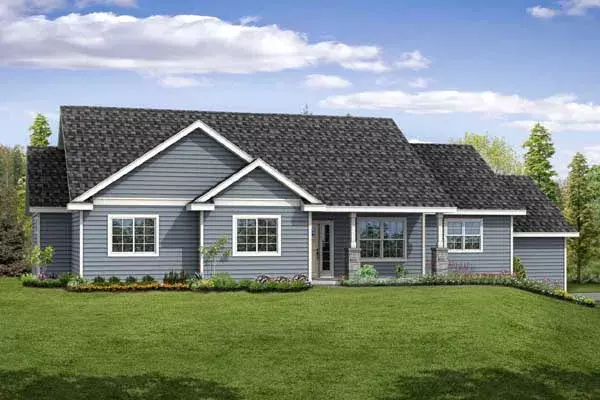 Ranch house plans 17-955 - front exterior, 1,682 sq ft, 3 bed, 2 bath house plans | Monster House Plans