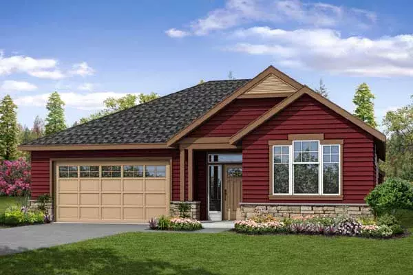 Traditional house plans 17-957 - front exterior, 1,829 sq ft, 3 bed, 2 bath house plans | Monster House Plans