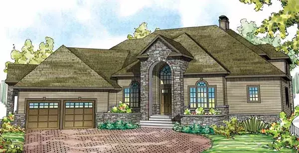 Northwest house plans 17-967 - front exterior, 5,471 sq ft, 4 bed, 4 bath house plans | Monster House Plans
