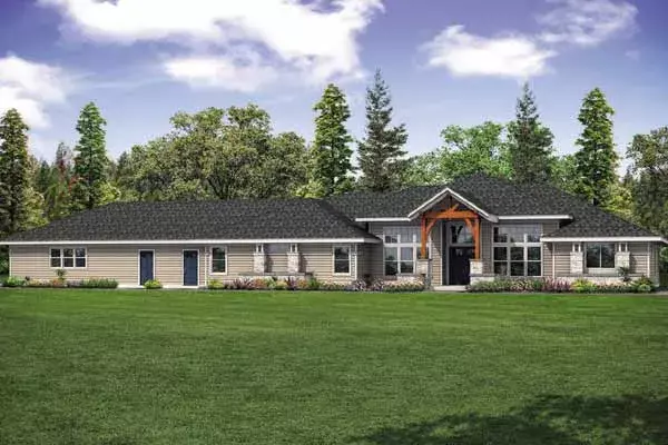 Contemporary house plans 17-971 - front exterior, 3,413 sq ft, 3 bed, 3 bath house plans | Monster House Plans