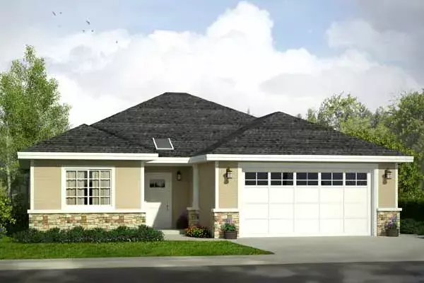 Traditional house plans 17-972 - front exterior, 1,497 sq ft, 3 bed, 2 bath house plans | Monster House Plans