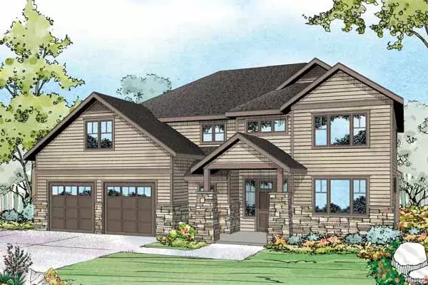 Craftsman house plans 17-973 - front exterior, 2,689 sq ft, 3 bed, 2 bath house plans | Monster House Plans