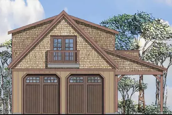 Craftsman house plans 17-980 - front exterior, 746 sq ft, 0 bed, 0 bath house plans | Monster House Plans