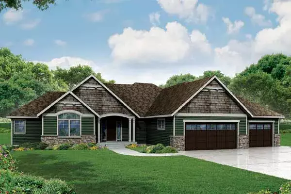 Traditional house plans 17-982 - front exterior, 2,718 sq ft, 3 bed, 3 bath house plans | Monster House Plans