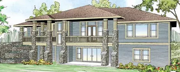 Craftsman house plans 17-984 - front exterior, 3,867 sq ft, 20 bed, 1 bath house plans | Monster House Plans