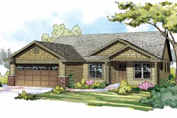 Craftsman house plans 17-985 - front exterior, 1,762 sq ft, 3 bed, 2 bath house plans | Monster House Plans
