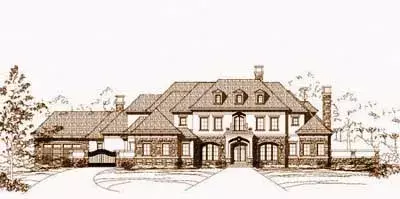 Traditional house plans 19-1009 - front exterior, 6,899 sq ft, 4 bed, 5 bath house plans | Monster House Plans