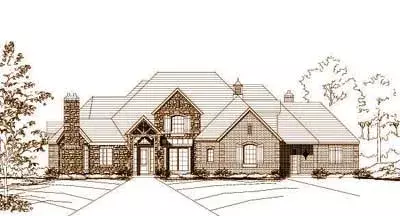 French Country house plans 19-1028 - front exterior, 4,476 sq ft, 4 bed, 3 bath house plans | Monster House Plans