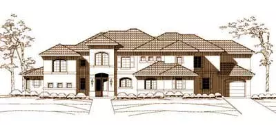 Mediterranean house plans 19-103 - front exterior, 5,403 sq ft, 5 bed, 4 bath house plans | Monster House Plans