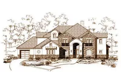 French Country house plans 19-1030 - front exterior, 4,760 sq ft, 4 bed, 4 bath house plans | Monster House Plans