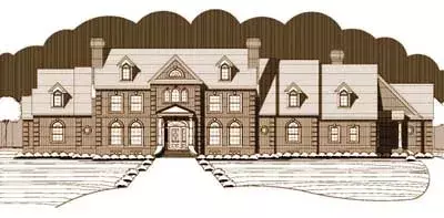 Georgian house plans 19-104 - front exterior, 7,847 sq ft, 5 bed, 4 bath house plans | Monster House Plans