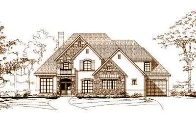 French Country house plans 19-1045 - front exterior, 3,885 sq ft, 4 bed, 4 bath house plans | Monster House Plans