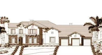 Tuscan house plans 19-1046 - front exterior, 4,239 sq ft, 4 bed, 3 bath house plans | Monster House Plans