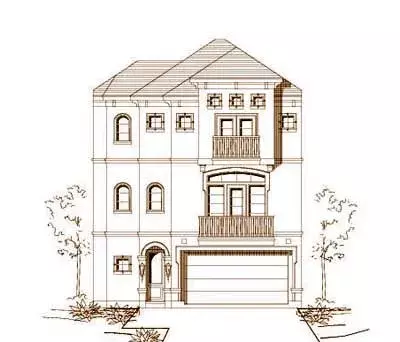 Mediterranean house plans 19-1055 - front exterior, 2,024 sq ft, 3 bed, 3 bath house plans | Monster House Plans