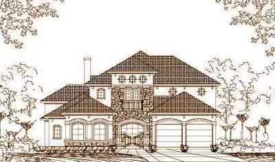 Tuscan house plans 19-1063 - front exterior, 4,743 sq ft, 5 bed, 3 bath house plans | Monster House Plans