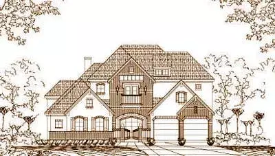 French Country house plans 19-1064 - front exterior, 4,743 sq ft, 5 bed, 3 bath house plans | Monster House Plans