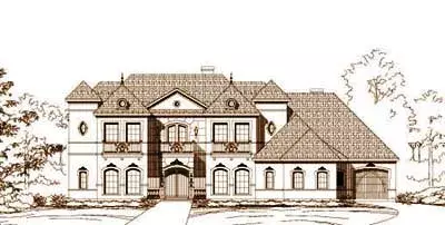 European house plans 19-1068 - front exterior, 6,169 sq ft, 5 bed, 5 bath house plans | Monster House Plans